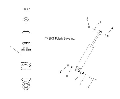 SUSPENSION, SHOCK, REAR TRACK (7043327) - S12PT6HSL/HEL (49SNOWSHOCKREAR7043327)