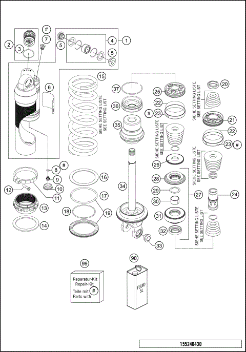 SHOCK ABSORBER DISASSEMBLED