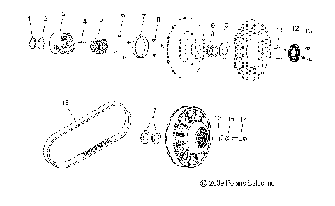 DRIVE TRAIN, SECONDARY CLUTCH - S10SU4BSL/BEL (49SNOWDRIVENCLUTCH10WIDE)
