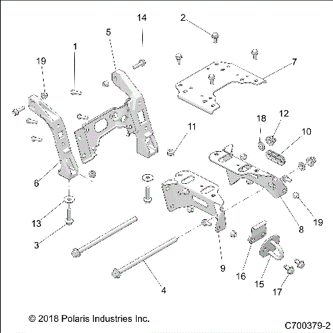 CHASSIS, MOUNT, FRONT GEARCASE - Z18VEL92BK/BR/LK (C700379-2)