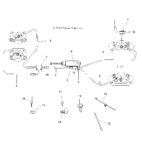 BRAKES, BRAKE LINES AND MASTER CYLINDER - A14BH33AJ (49ATVBRAKELINE14325)