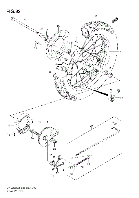 REAR WHEEL (DR-Z125L E33)