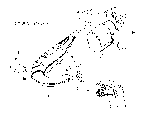 ENGINE, EXHAUST - S12PT6HSL/HEL (49SNOWEXHAUST09600TRG)