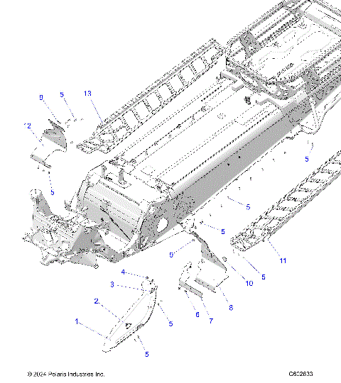 CHASSIS, CLUTCH GUARD, FOOTRESTS, and RUNNINGBOARDS - S25AJT6REL (C602739)