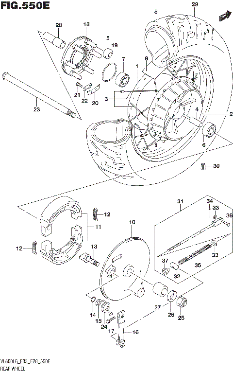 REAR WHEEL (VL800TL6 E28)