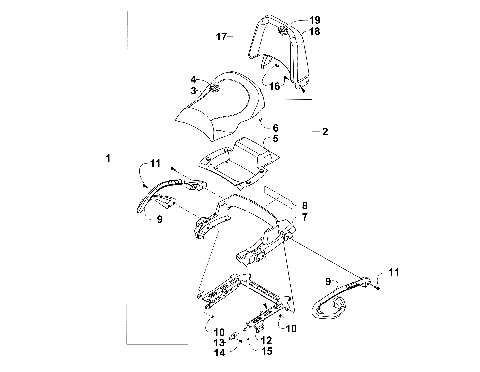 PASSENGER SEAT AND BACKREST ASSEMBLY [90361]