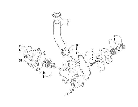 WATER PUMP AND THERMOSTAT
