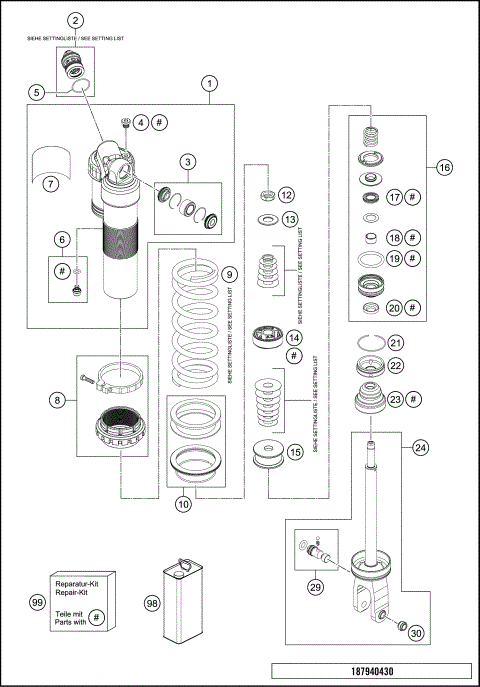 SHOCK ABSORBER DISASSEMBLED