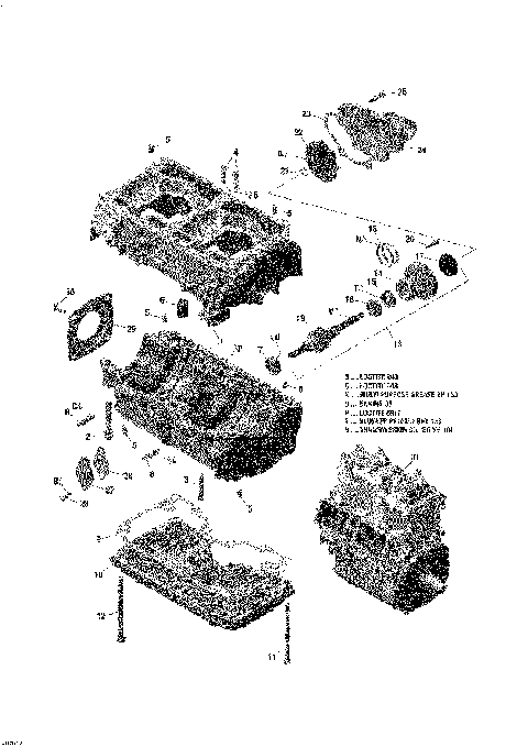 01- Crankcase And Water Pump - 800 E-TEC