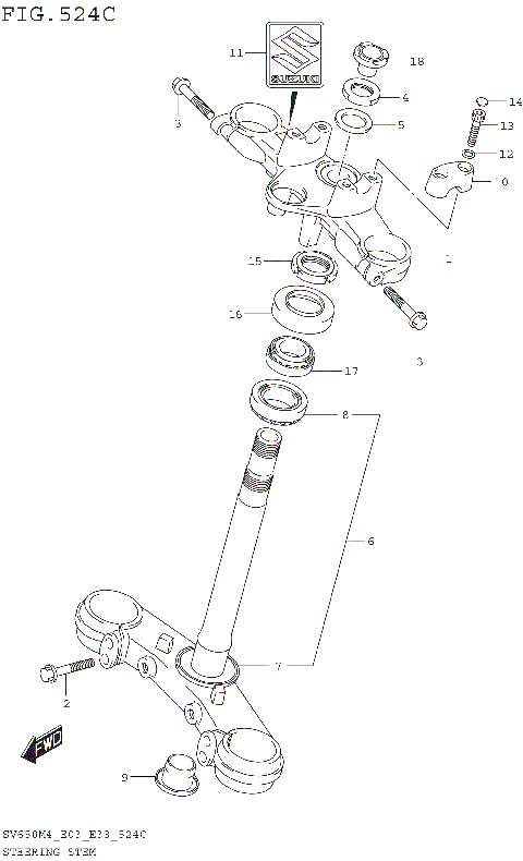 STEERING STEM (SV650AM4 E28)