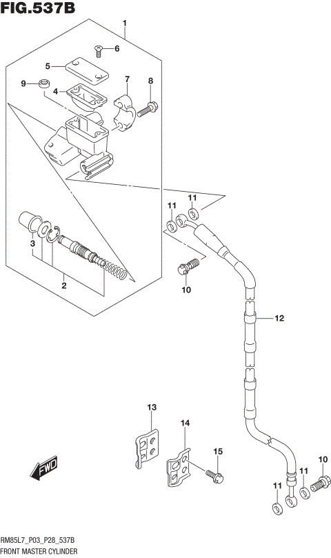 FRONT MASTER CYLINDER (RM85L7 P28)