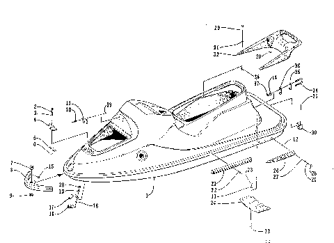 HULL AND RELATED PARTS ASSEMBLY [73331]