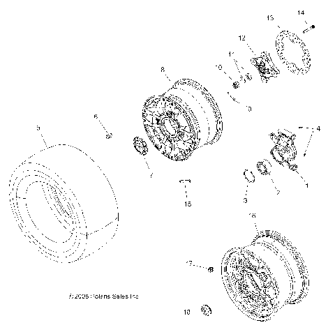 WHEELS, REAR and HUB - A09ZN55AL/AQ/AS/AT/AX (49ATVWHEELREAR09SPXP550)
