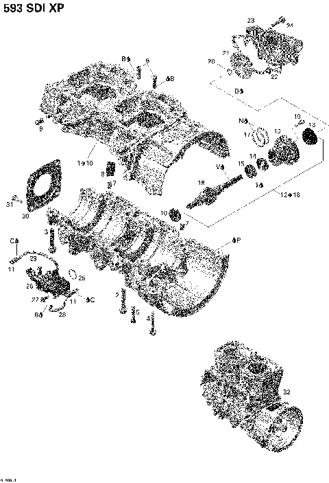 01- Crankcase, Water Pump And Oil Pump