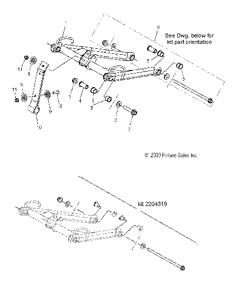 SUSPENSION, FRONT TORQUE ARM - S10PP8 ALL OPTIONS (49SNOWFTA09600DRGN)