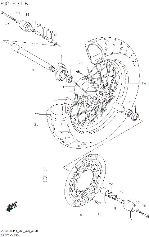 FRONT WHEEL (DR-Z400SM)