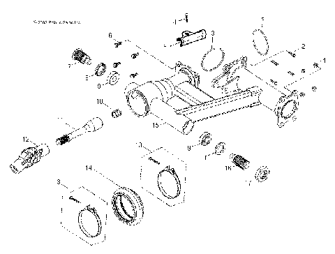 CHASSIS, REAR SWING ARM - A14PB20AF (49ATVSWINGARMRR07PHX)