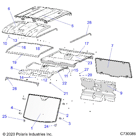 BODY, ROOF AND CAB - R20RSW99AA/AP/AX/A9/BA/BP/BX/B9 (C730086)