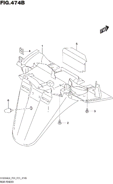 REAR FENDER (UH200AL6 P33)