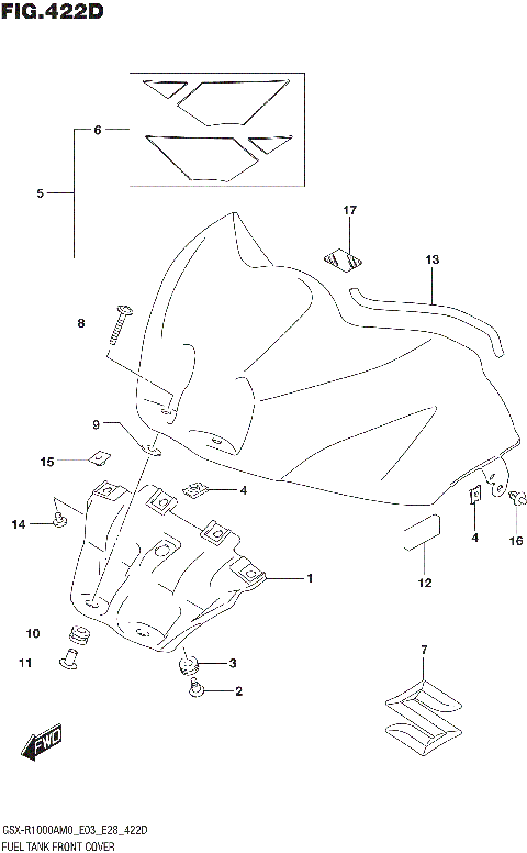 FUEL TANK FRONT COVER (GSX-R1000RA)