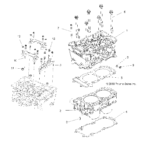 ENGINE, CYLINDER and HEAD - ALL OPTIONS (49RGRCYLINDER11RZR875)
