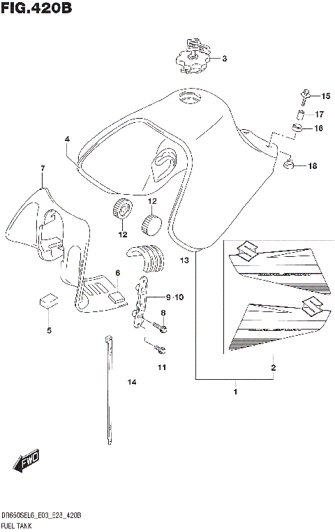 FUEL TANK (DR650SEL6 E28)