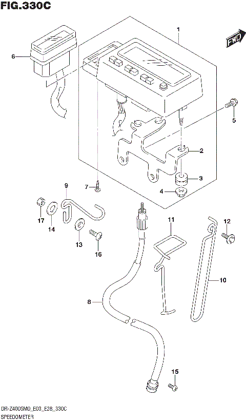 SPEEDOMETER (DR-Z400S:E28)