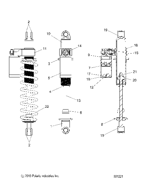 SUSPENSION, SHOCK, REAR TRACK - S20EFT8R/EFN8R (601221)