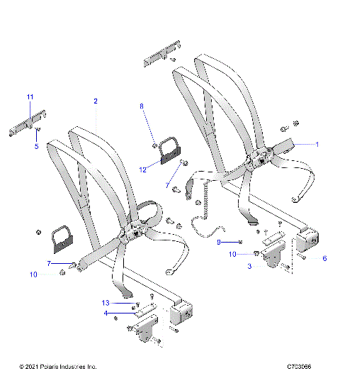 BODY, SEAT BELT MOUNTING, FRONT, 6 POINT - Z22M4U92AP/BP (C703066)