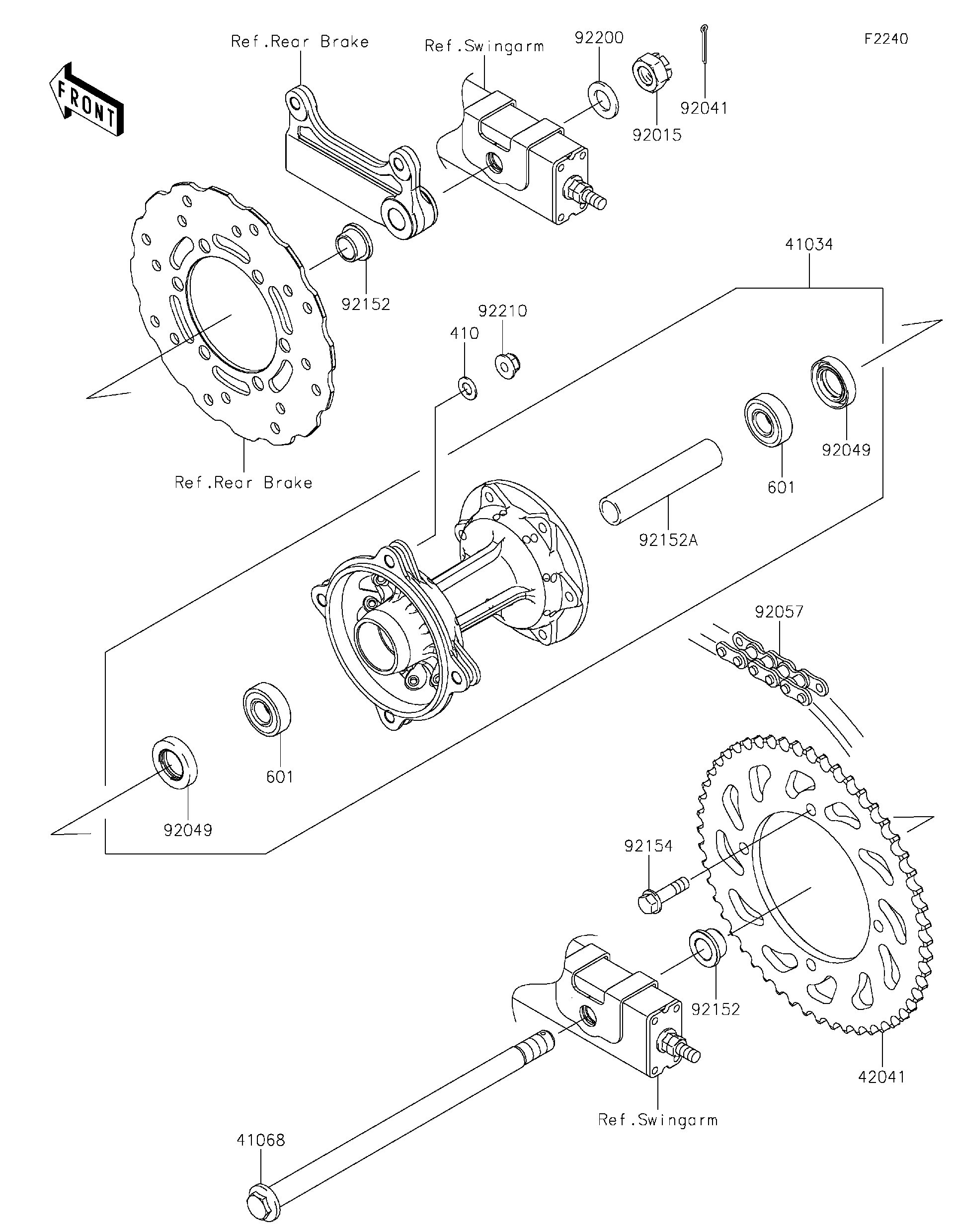 2019 Kawasaki KLX®150L (KLX150JKF) Rear Hub Motorcycles Parts