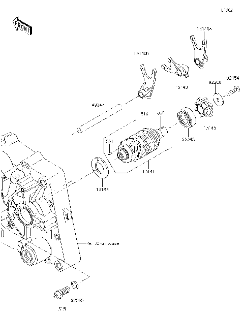 Gear Change Drum/Shift Fork(s)
