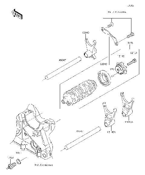 Gear Change Drum/Shift Fork(s)