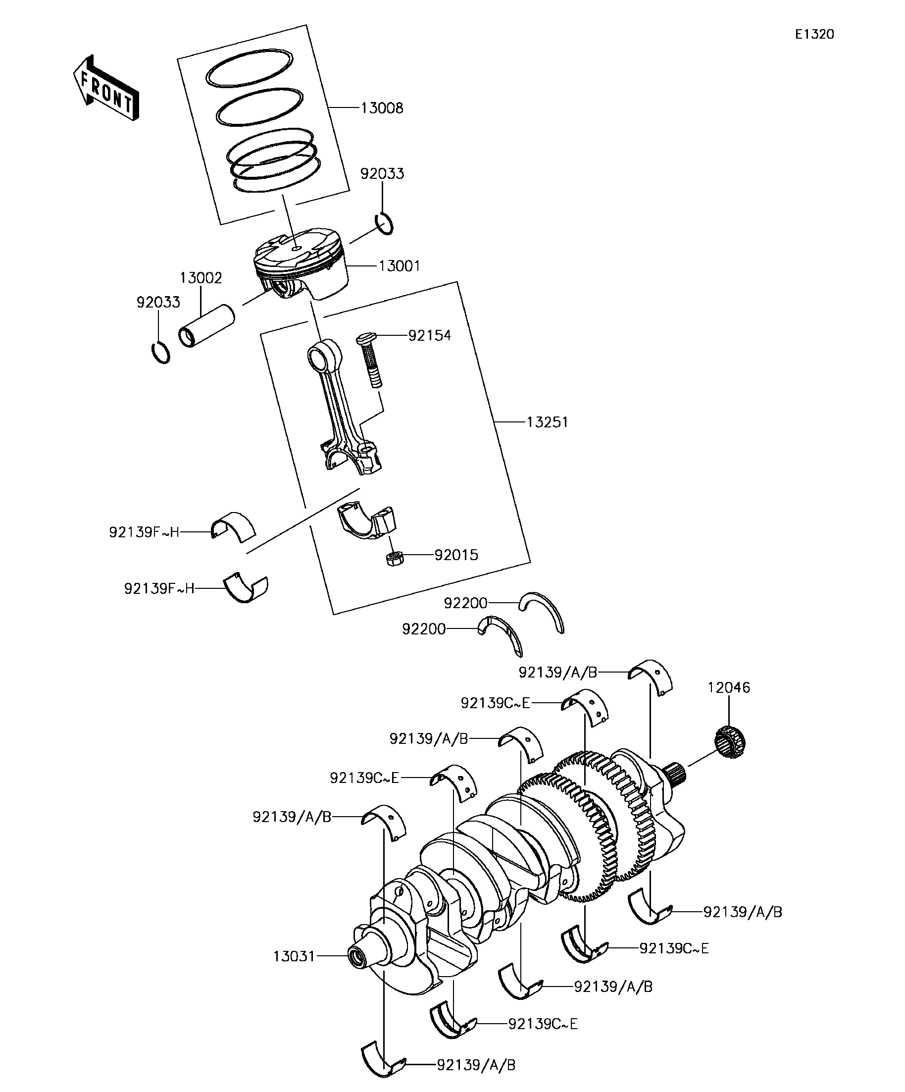 2017 Kawasaki Ninja ZX-14R ABS (ZX1400HHF) Crankshaft/Piston(s
