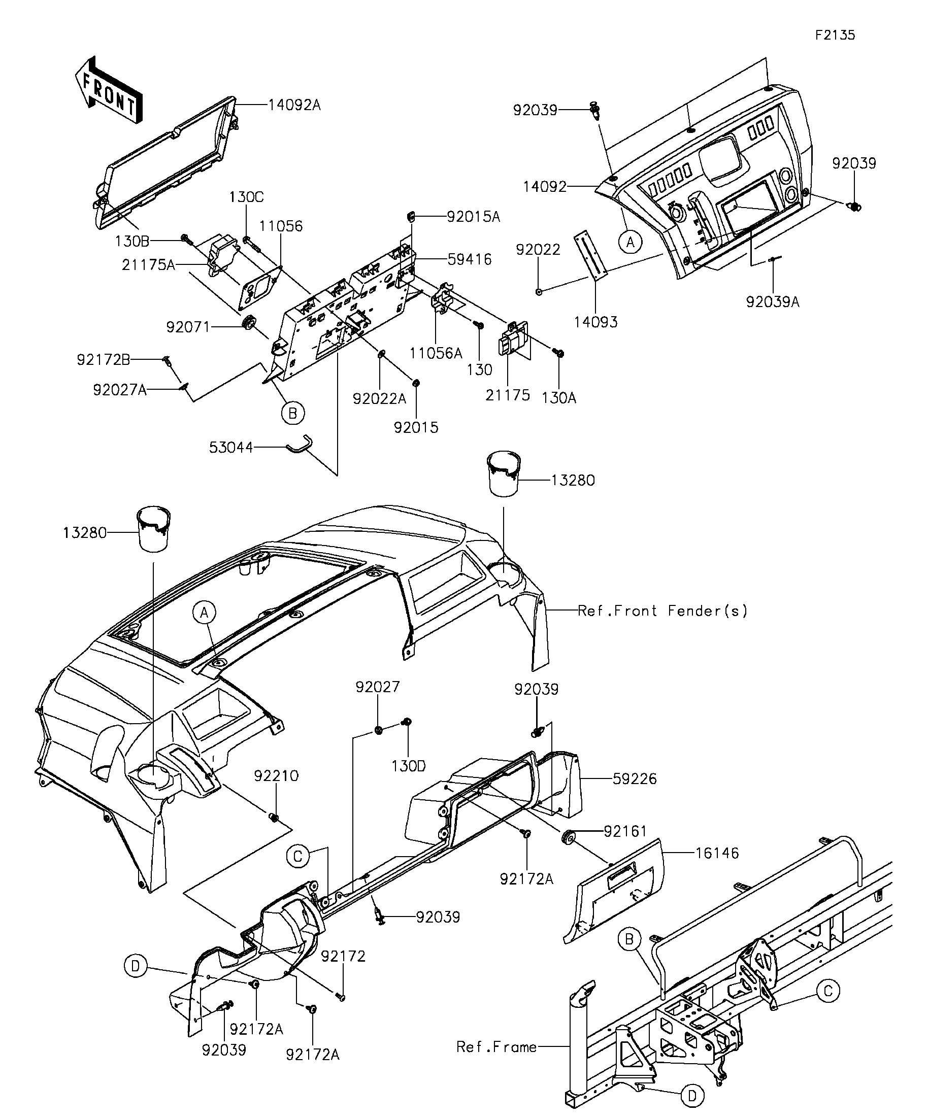 2016 Kawasaki MULE PRO-DX™ DIESEL (KAF1000DGF) Front Box Utility