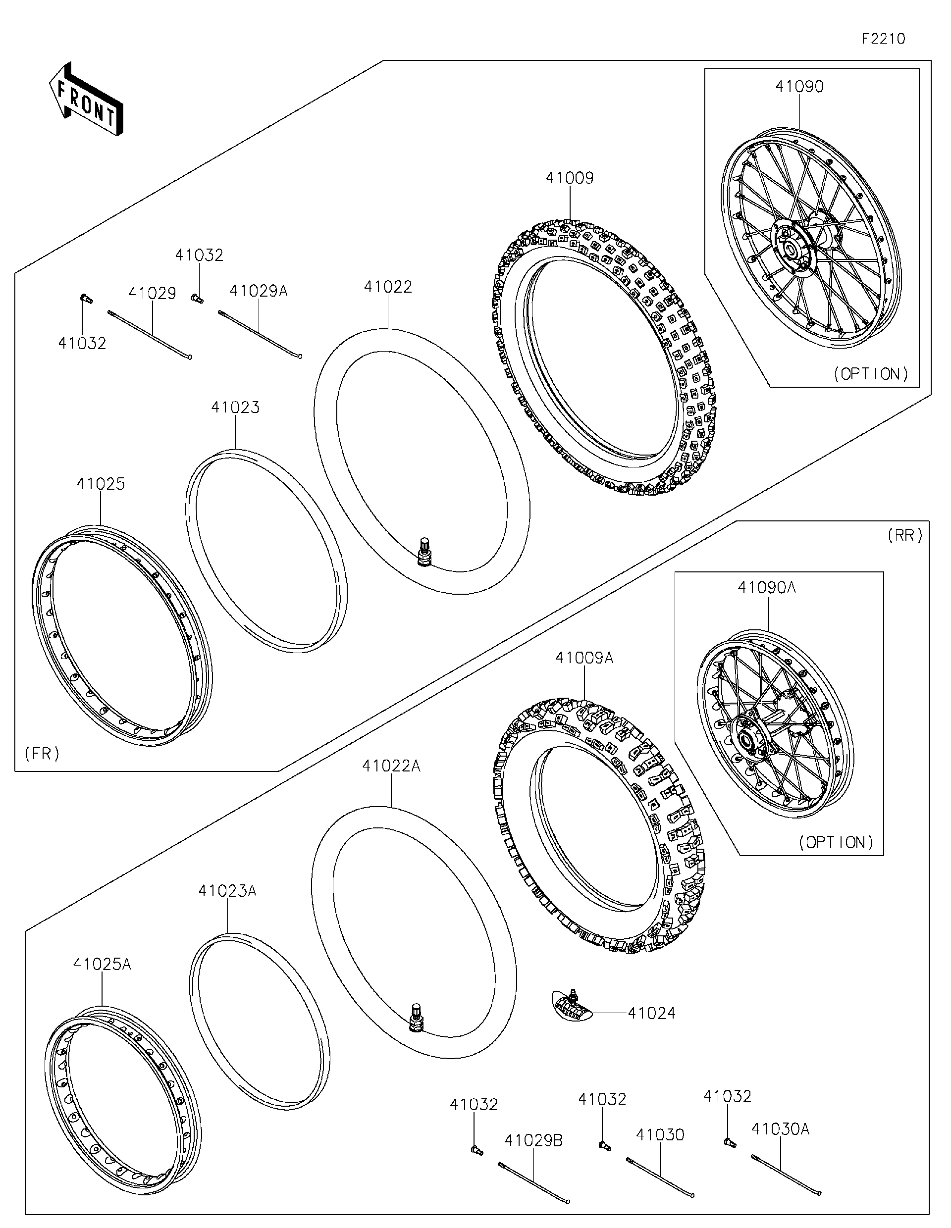 2017 Kawasaki KLX®140L (KLX140BHF) Wheels/Tires Motorcycles Parts