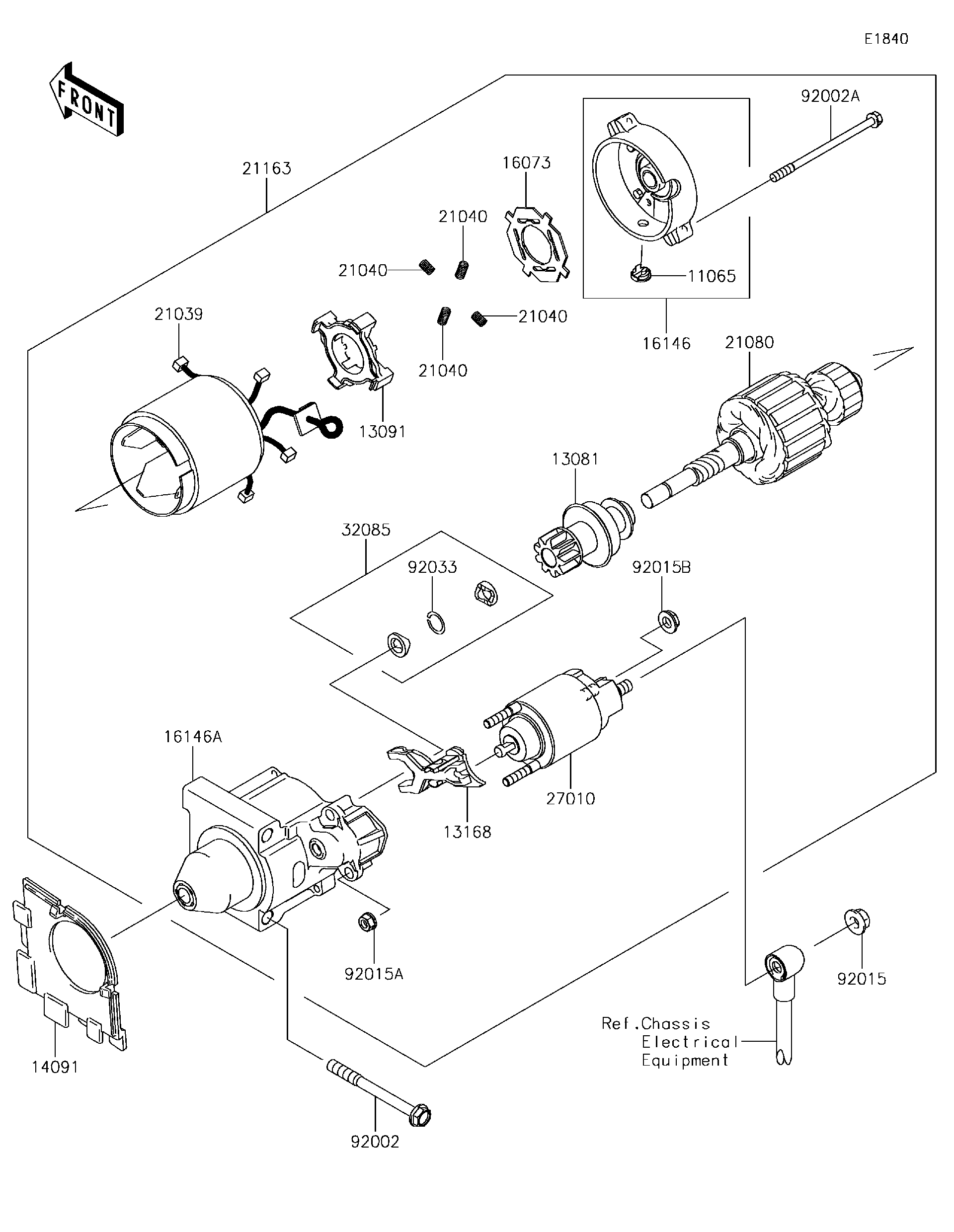2017 Kawasaki MULE SX™ (KAF400JHF) Starter Motor Utility