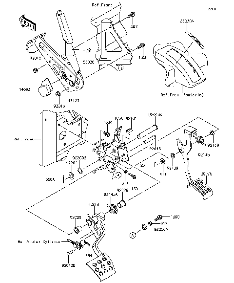 Brake Pedal/Throttle Lever
