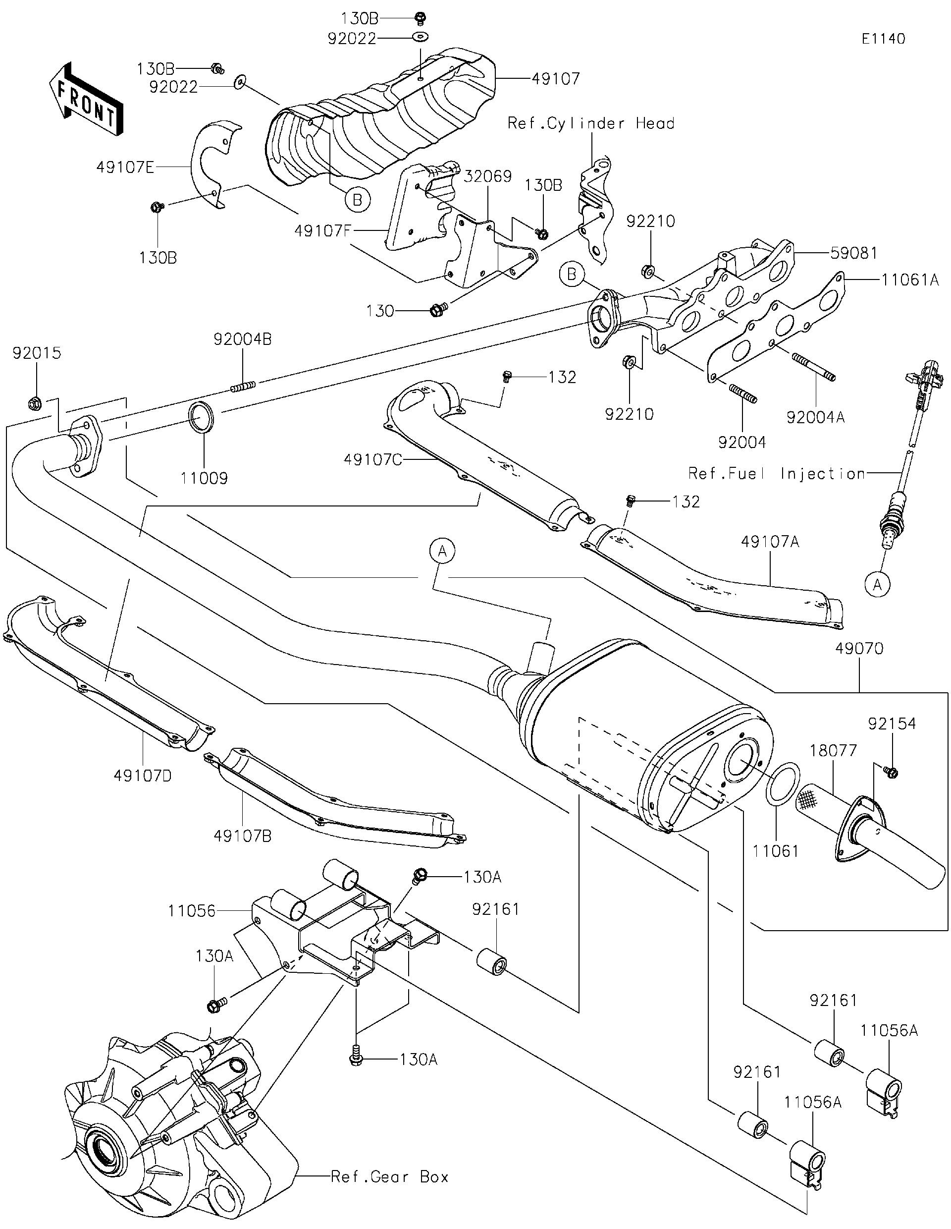 2017 Kawasaki Mule PRO-FX EPS (KAF820FHF) Muffler(s) Utility