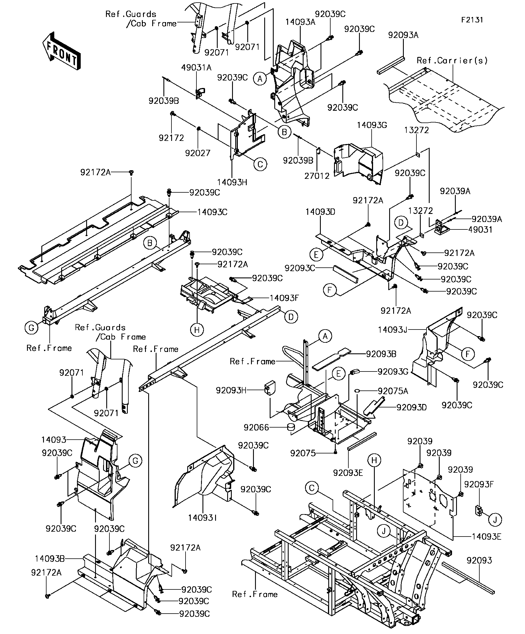 2017 Kawasaki Mule PRO-FX EPS (KAF820FHF) Frame Fittings
