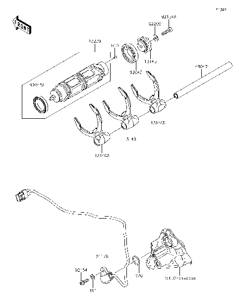 Gear Change Drum/Shift Fork(s)