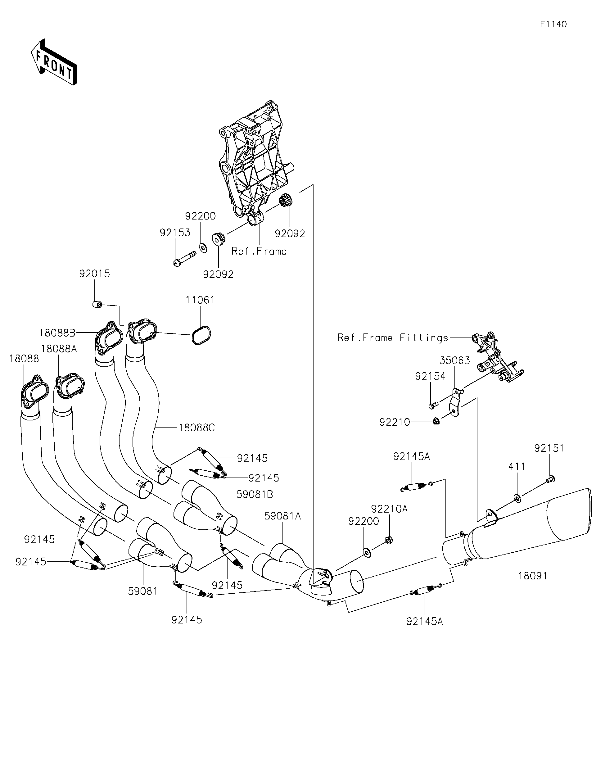 2020 Kawasaki NINJA H2™R (ZX1000YLF) Muffler(s) Motorcycles