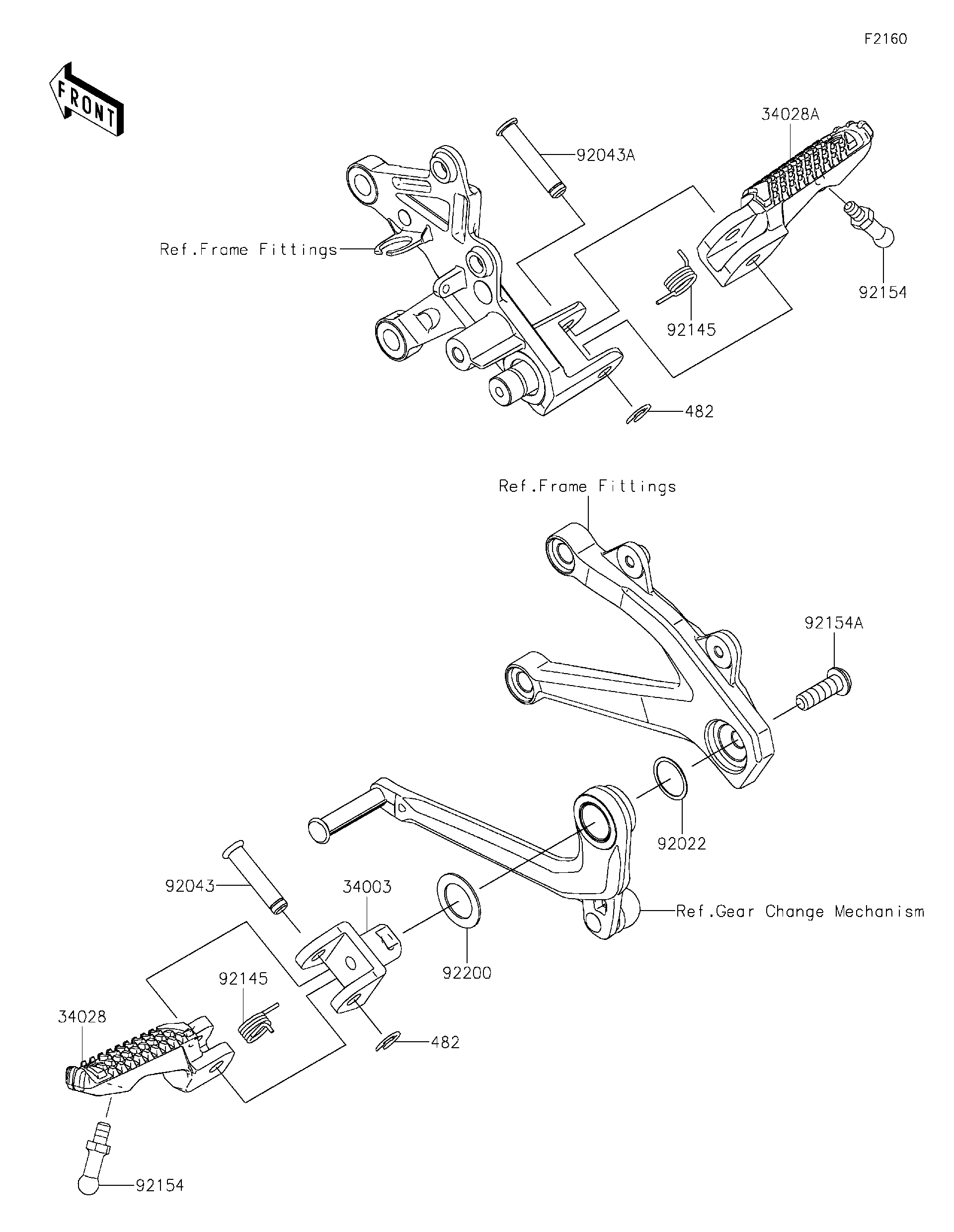 2020 Kawasaki NINJA H2™R (ZX1000YLF) Footrests Motorcycles Parts