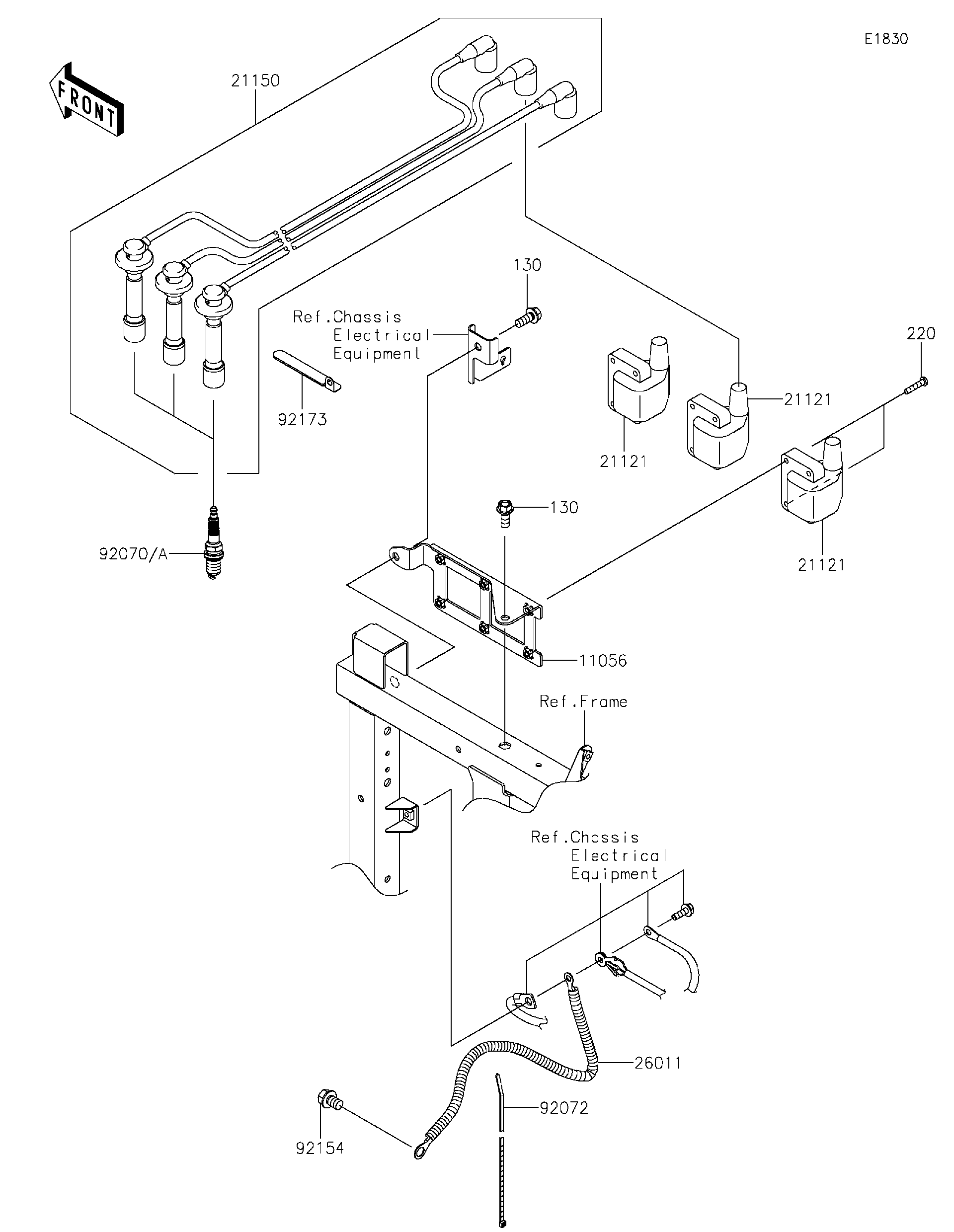 mojvfページ Kawasaki Motorcycle 1993 OEM Parts Diagram for CYLINDER HEAD