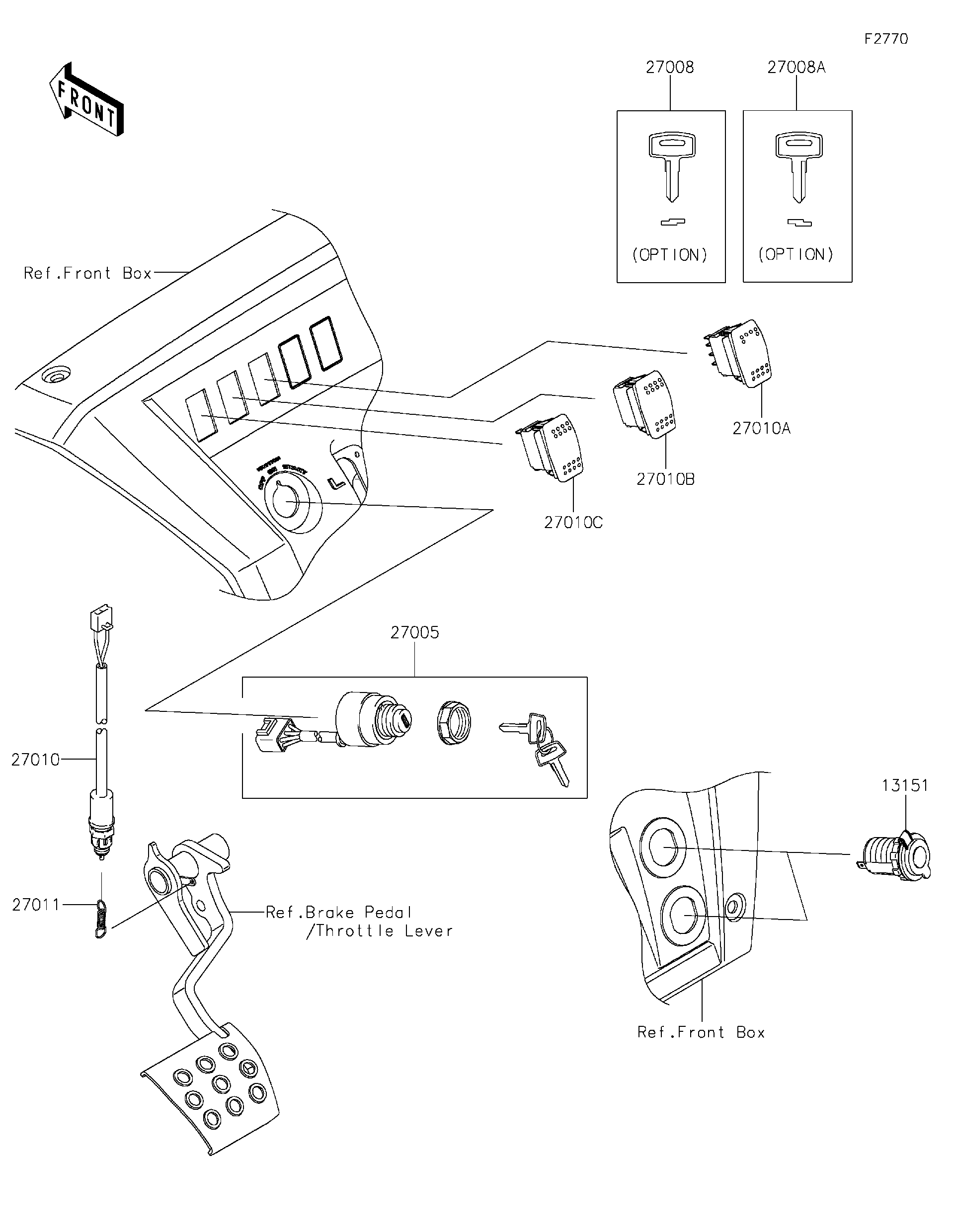 2018 Kawasaki MULE PRO-FX™ (KAF820EJF) Ignition Switch