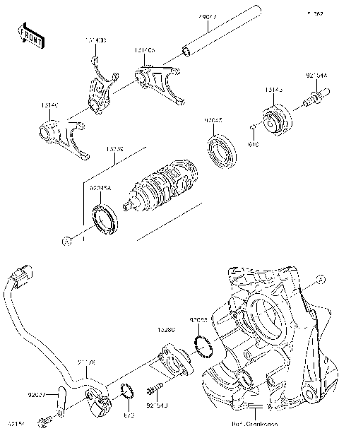 Gear Change Drum/Shift Fork(s)