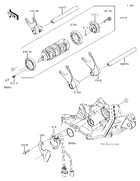 Gear Change Drum/Shift Fork(s)