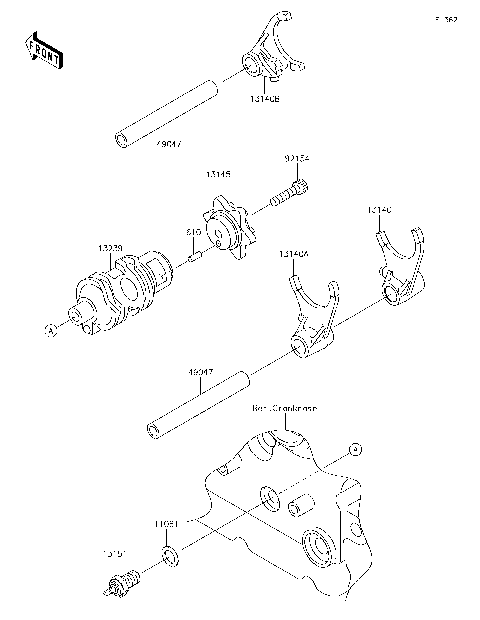 Gear Change Drum/Shift Fork(s)