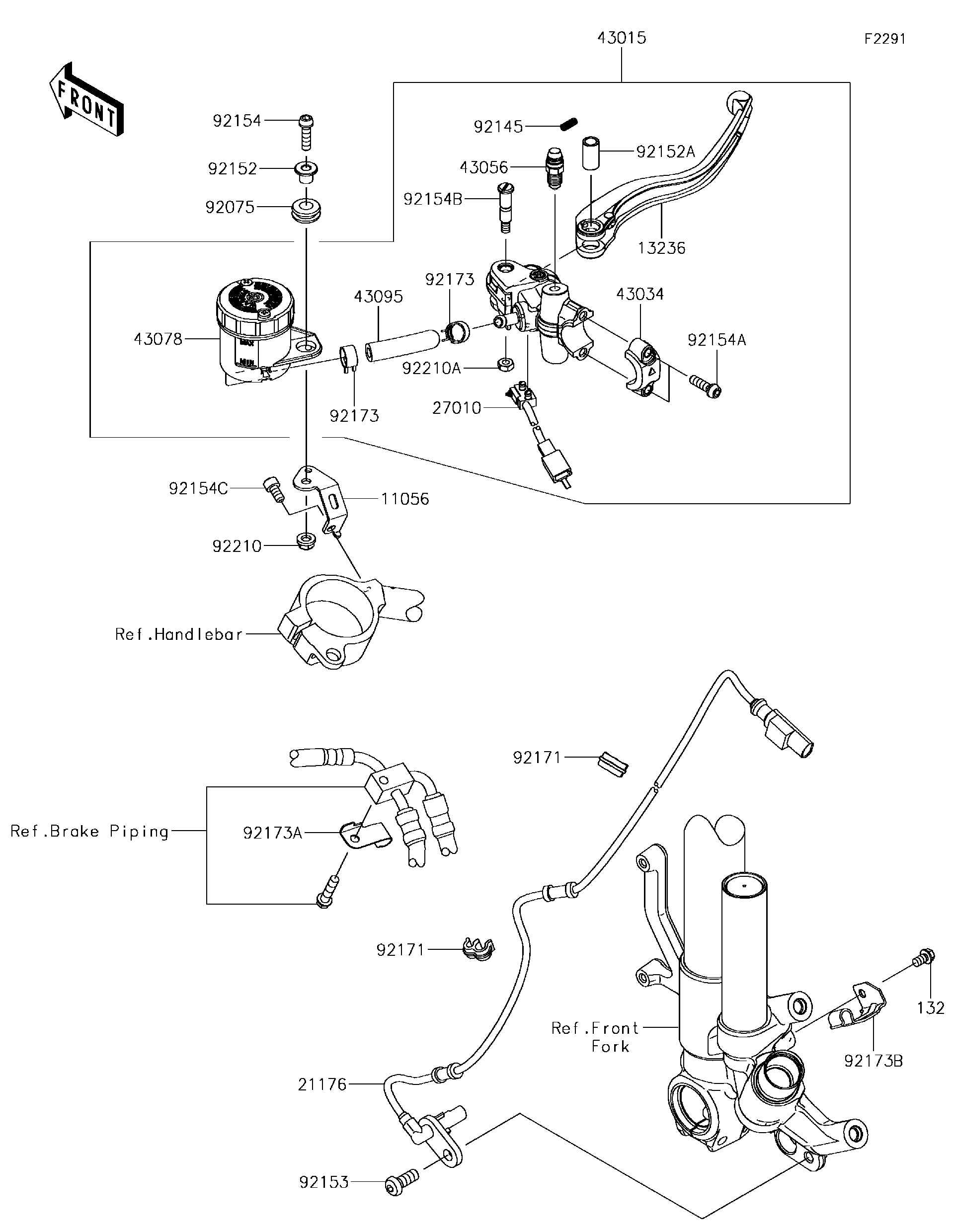 2018 Kawasaki Ninja® ZX™-10R (ZX1002CJF) Front Master Cylinder 2018 Kawasaki Ninja® ZX™-10R (ZX1002CJF) Front Master Cylinder