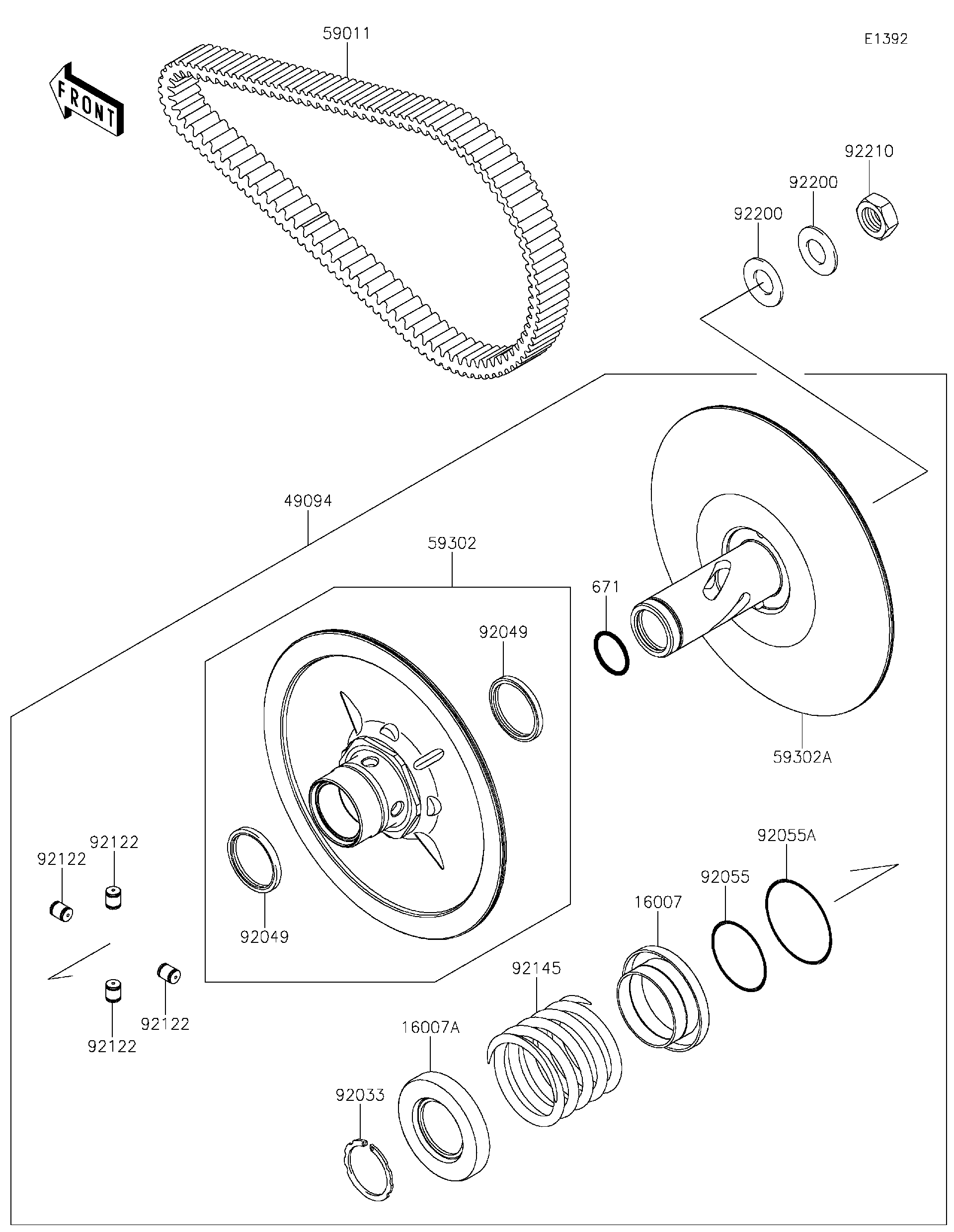 2020 Kawasaki TERYX4™ LE (KRT800GLF) Driven Converter/Drive
