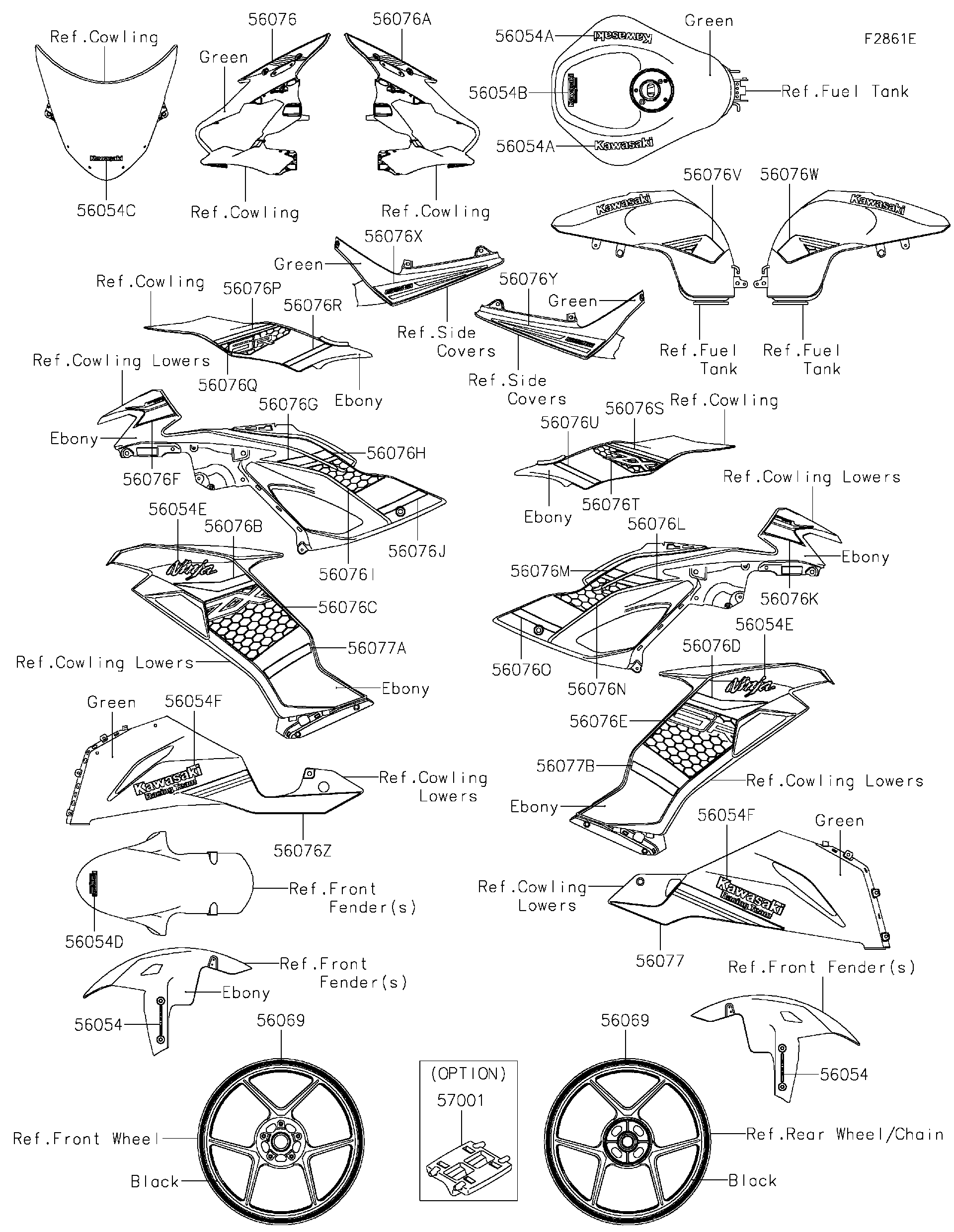 2020 Kawasaki Motorcycles Parts-Finder Diagrams | Brushy
